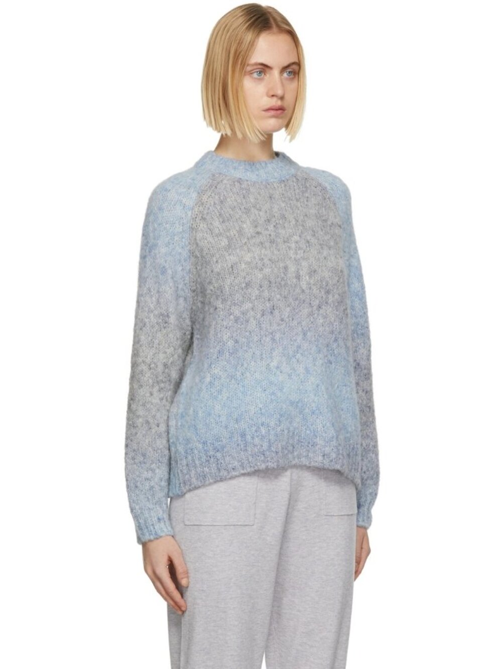 BOSS Hugo Boss Farolina Purple Alpaca Blend Pullover Sweater Small Blue Ombre